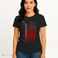 American Flag Hockey Apparel Gift Hockey Funny Gift Women's T-Shirt thumb 4