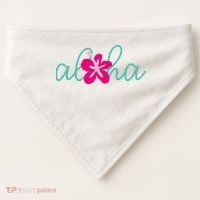 Aloha Floral Hawaii Tropical USA-Made Doggie Bandana thumb 0