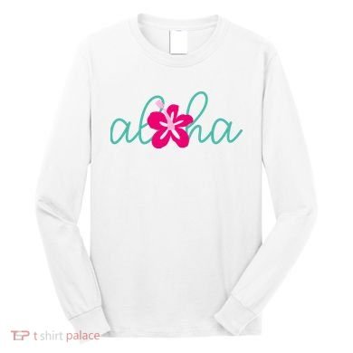 Aloha Floral Hawaii Tropical Long Sleeve Shirt