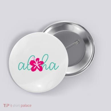 Aloha Floral Hawaii Tropical Button