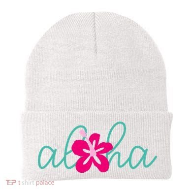 Aloha Floral Hawaii Tropical Beanie
