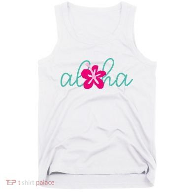 Aloha Floral Hawaii Tropical Tank Top
