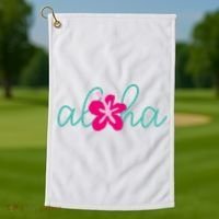 Aloha Floral Hawaii Tropical Golf Towel thumb 1