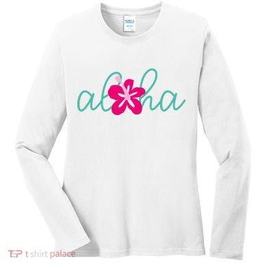 Aloha Floral Hawaii Tropical Women's Long Sleeve Shirt