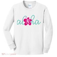 Aloha Floral Hawaii Tropical Kids Long Sleeve Shirt thumb 0