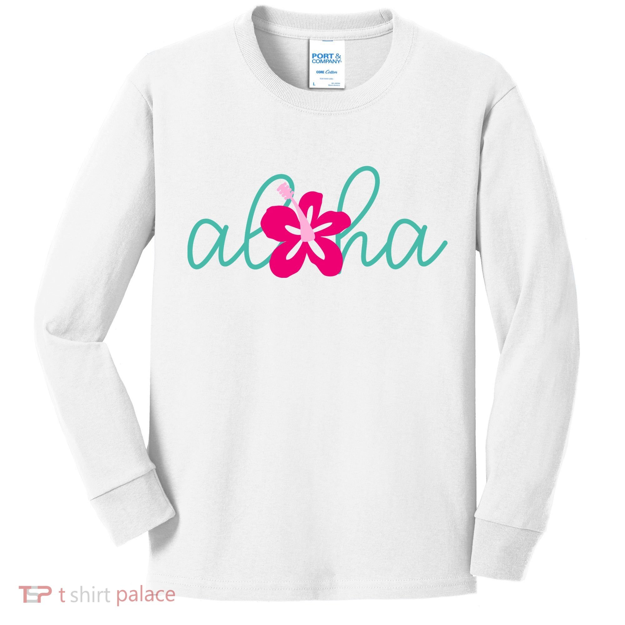 Aloha Floral Hawaii Tropical Kids Long Sleeve Shirt