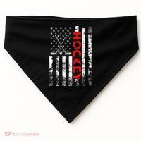 American Flag Hockey USA Patriotic Gift USA-Made Doggie Bandana thumb 0