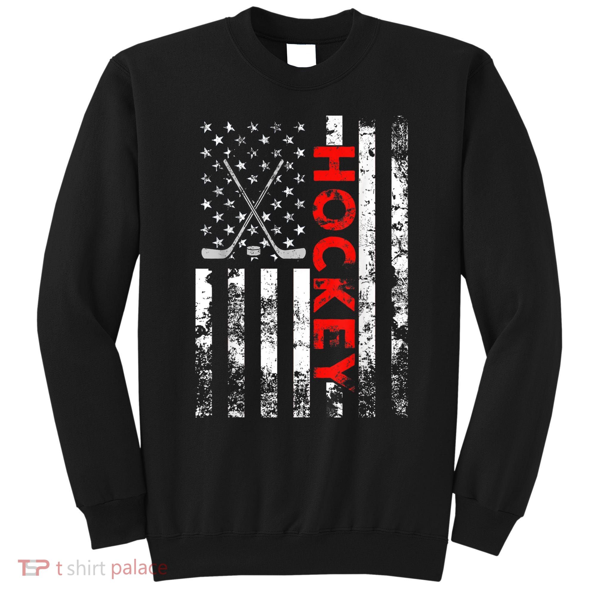 American Flag Hockey USA Patriotic Gift Sweatshirt