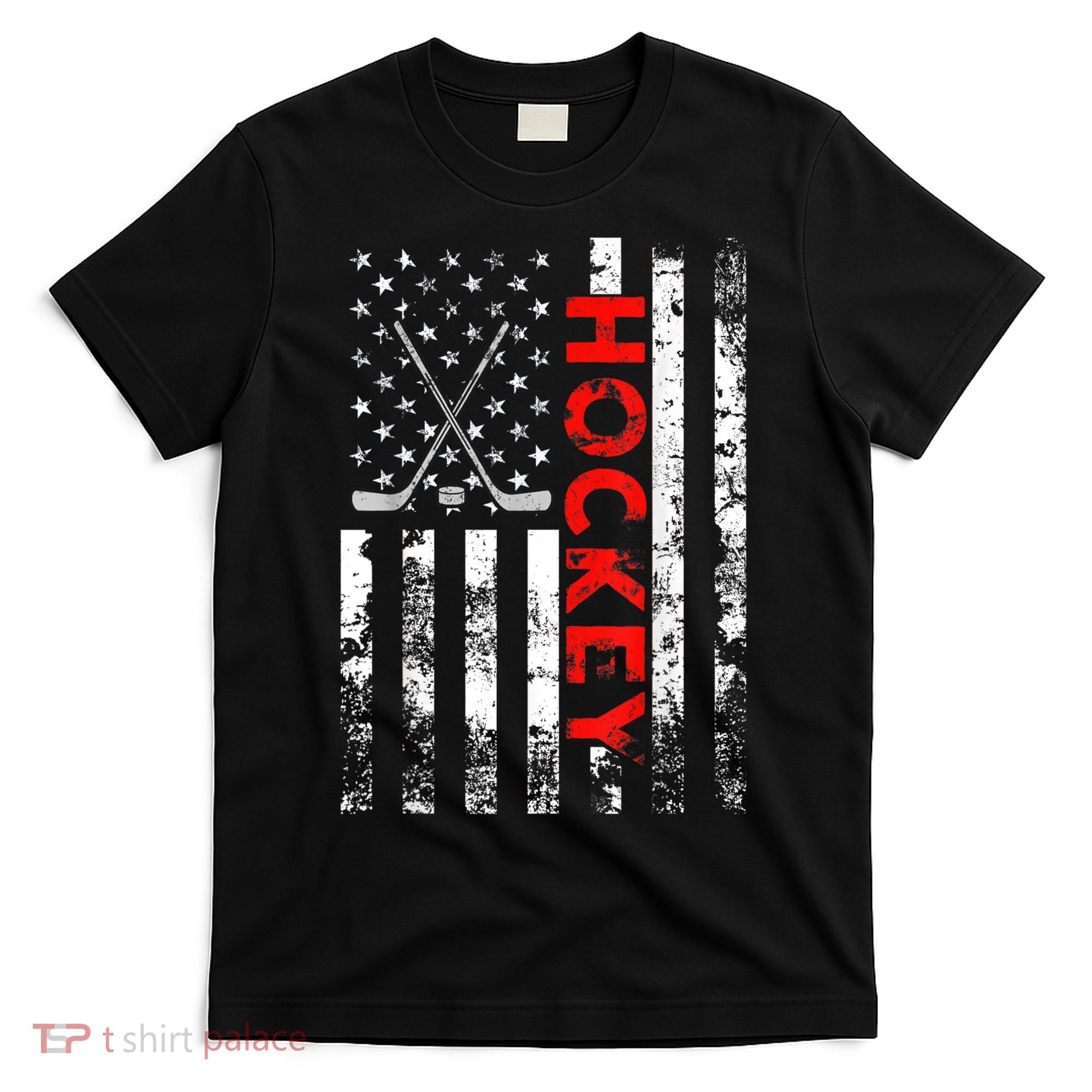 American Flag Hockey USA Patriotic Gift T-Shirt
