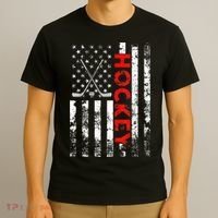 American Flag Hockey USA Patriotic Gift T-Shirt thumb 3