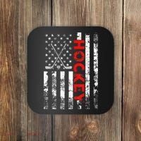 American Flag Hockey USA Patriotic Gift Coaster thumb 0
