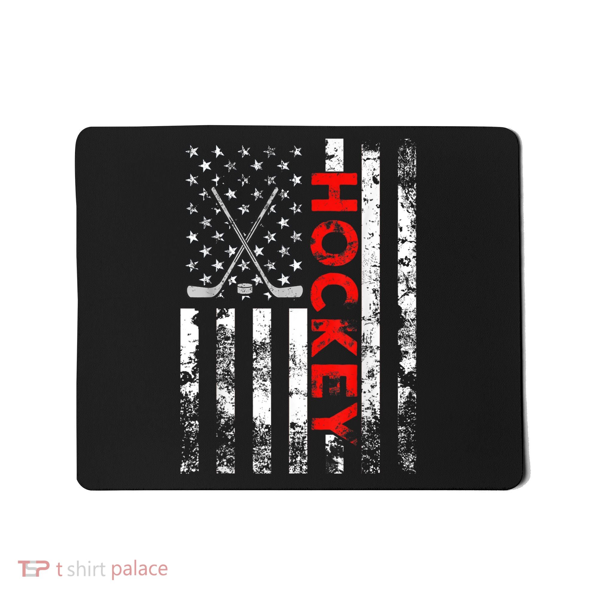 American Flag Hockey USA Patriotic Gift Mousepad