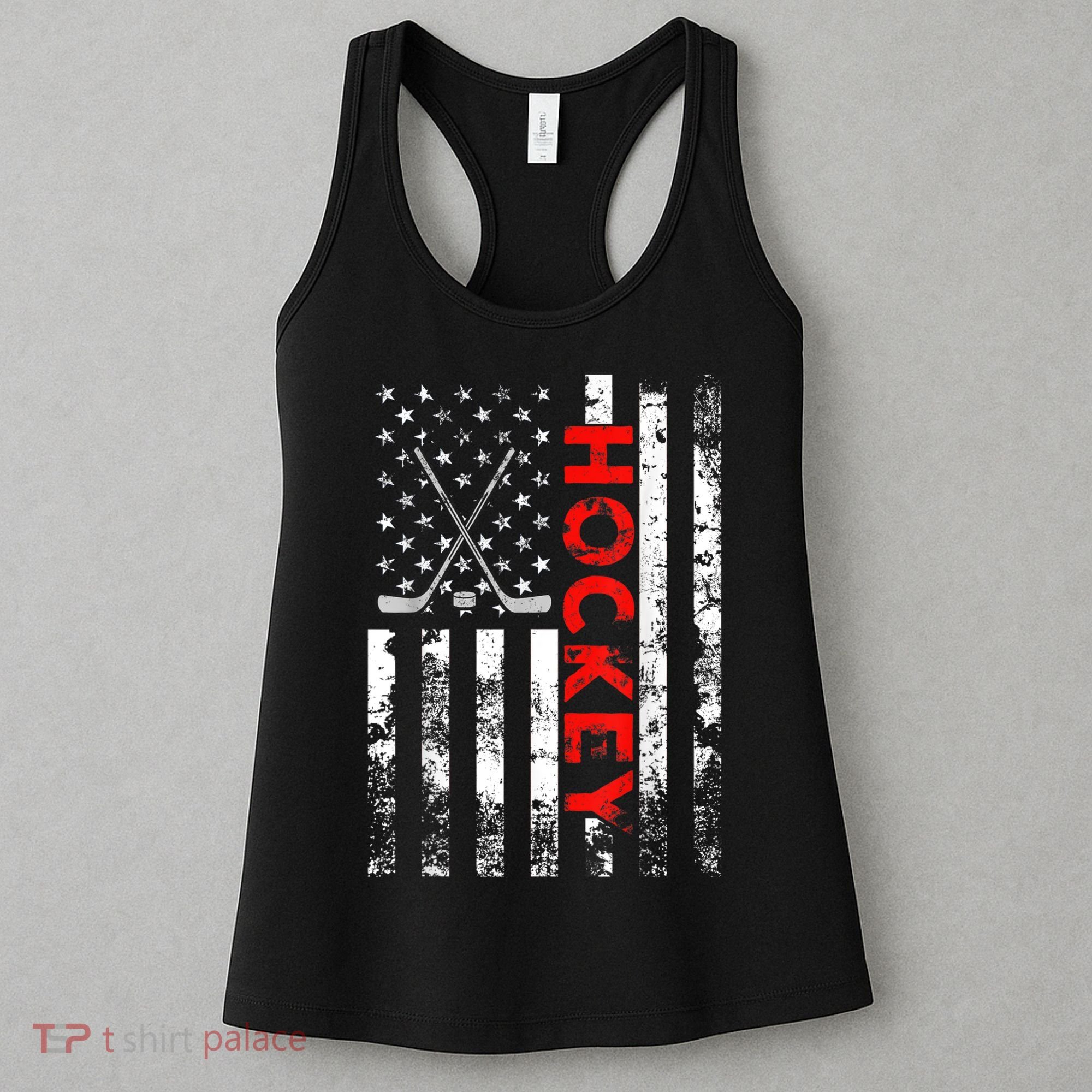 American Flag Hockey USA Patriotic Gift Women's Tank Top