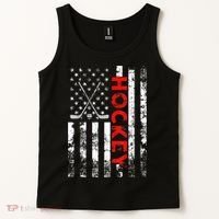 American Flag Hockey USA Patriotic Gift Tank Top thumb 2
