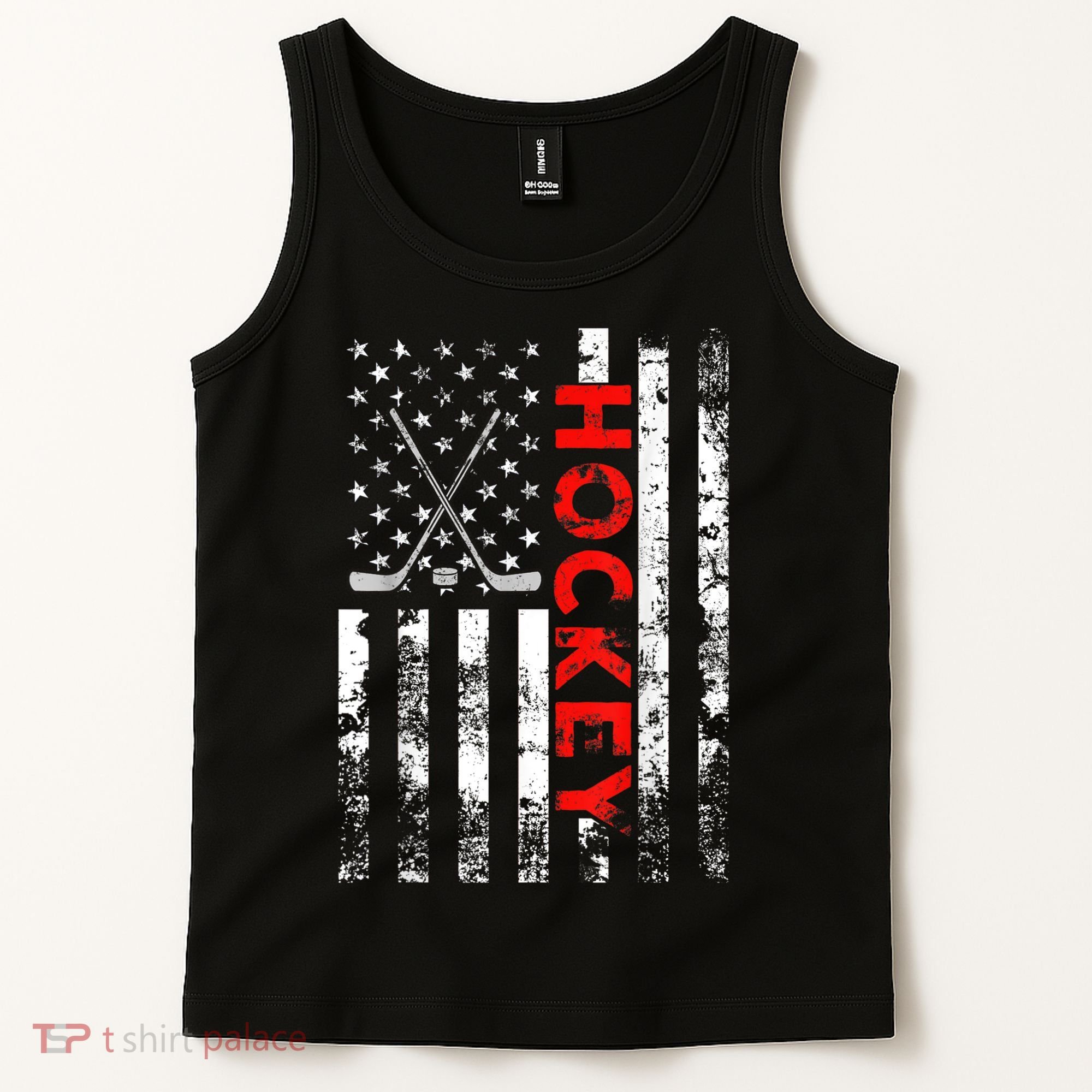 American Flag Hockey USA Patriotic Gift Tank Top
