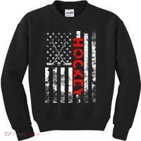 American Flag Hockey USA Patriotic Gift Kids Sweatshirt thumb 0