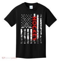 American Flag Hockey USA Patriotic Gift Kids T-Shirt thumb 0