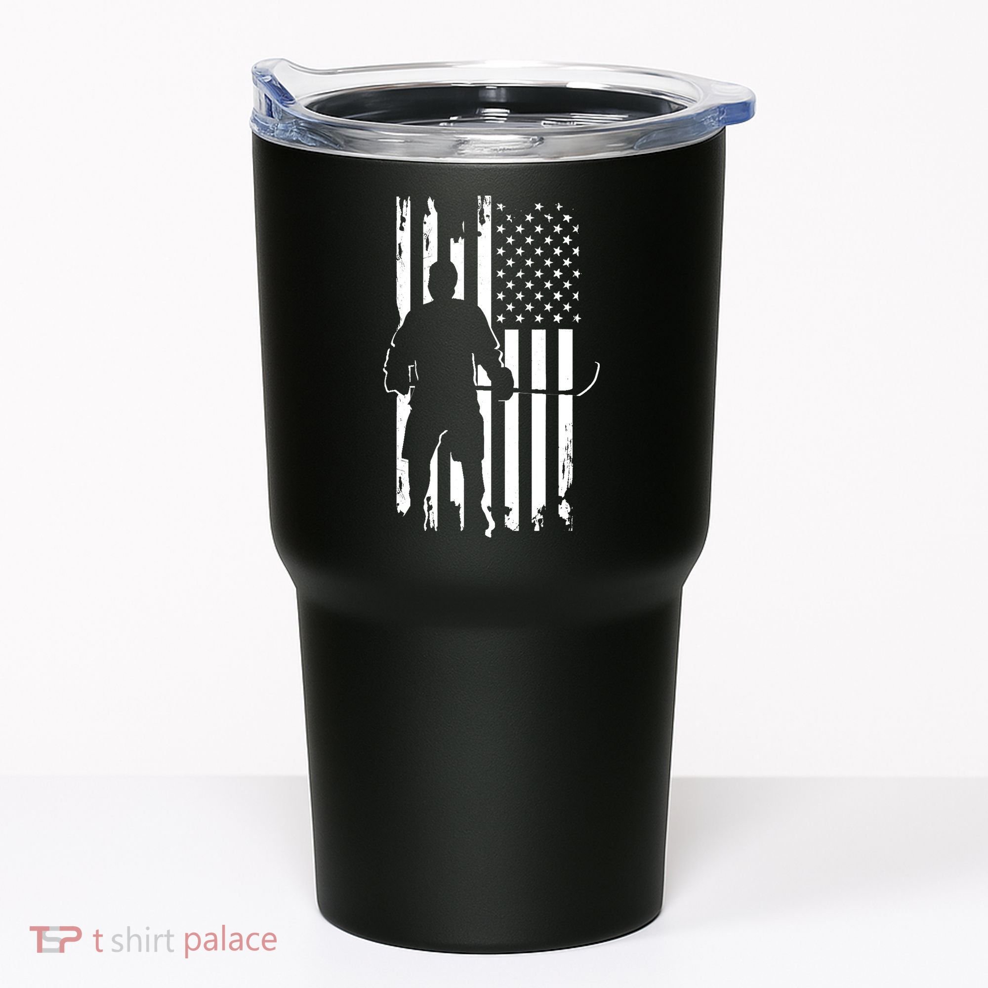 American Flag Hockey - Hockey Tumbler