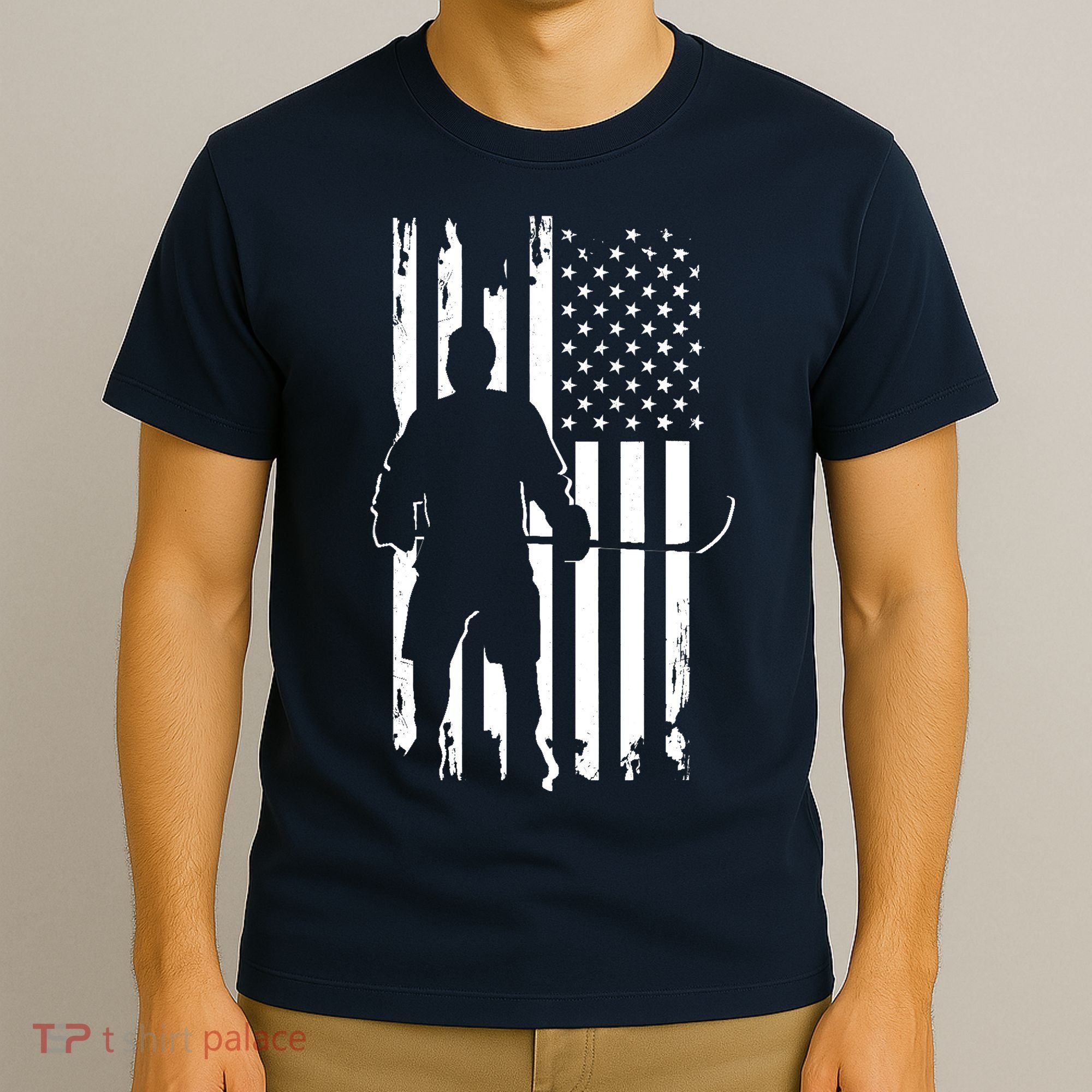 American Flag Hockey - Hockey T-Shirt