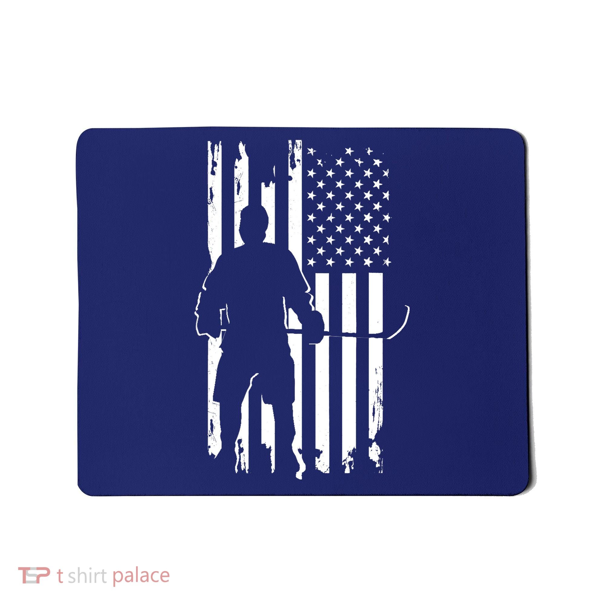 American Flag Hockey - Hockey Mousepad