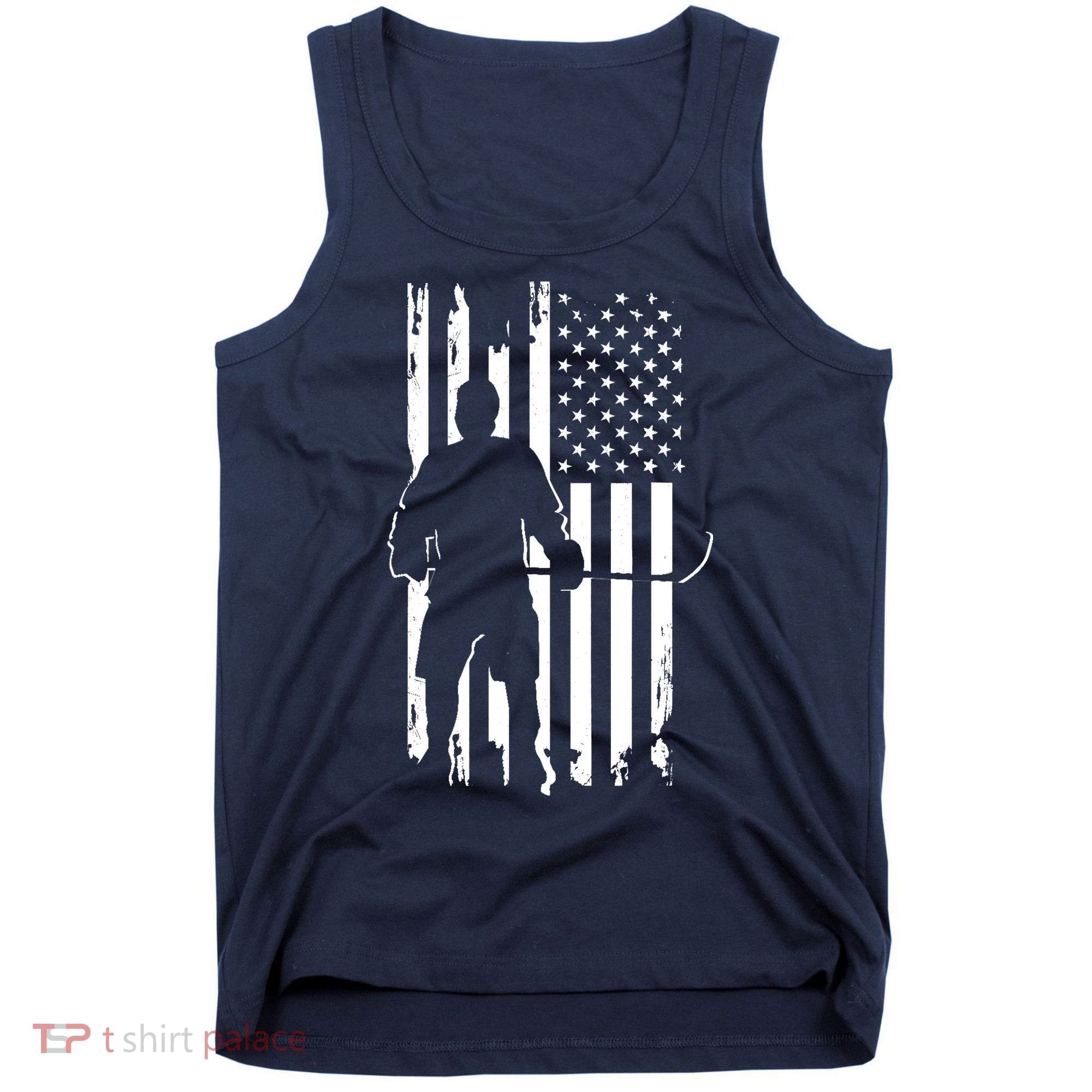 American Flag Hockey - Hockey Tank Top
