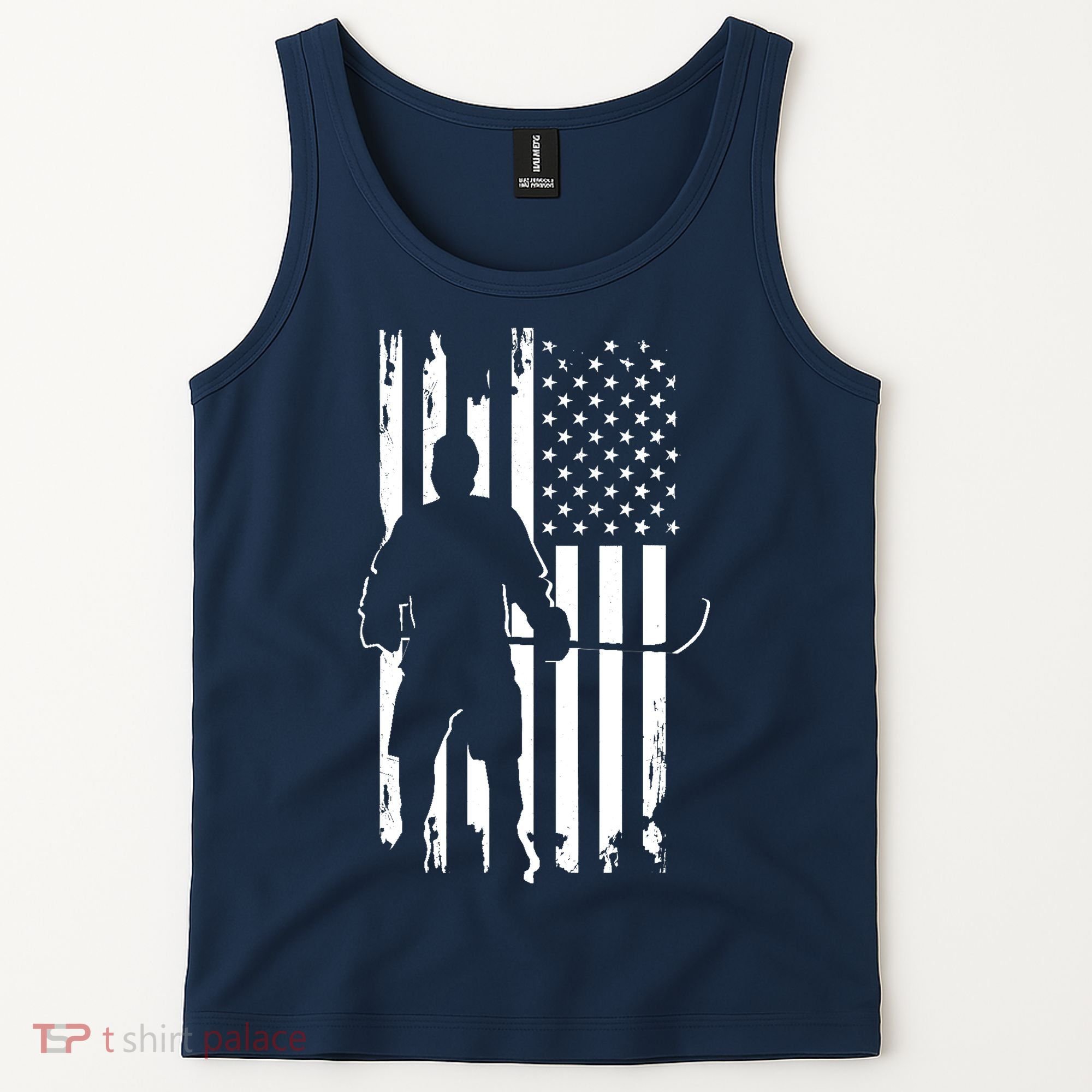 American Flag Hockey - Hockey Tank Top