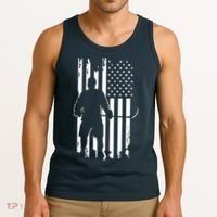 American Flag Hockey - Hockey Tank Top thumb 3