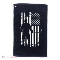 American Flag Hockey - Hockey Golf Towel thumb 0