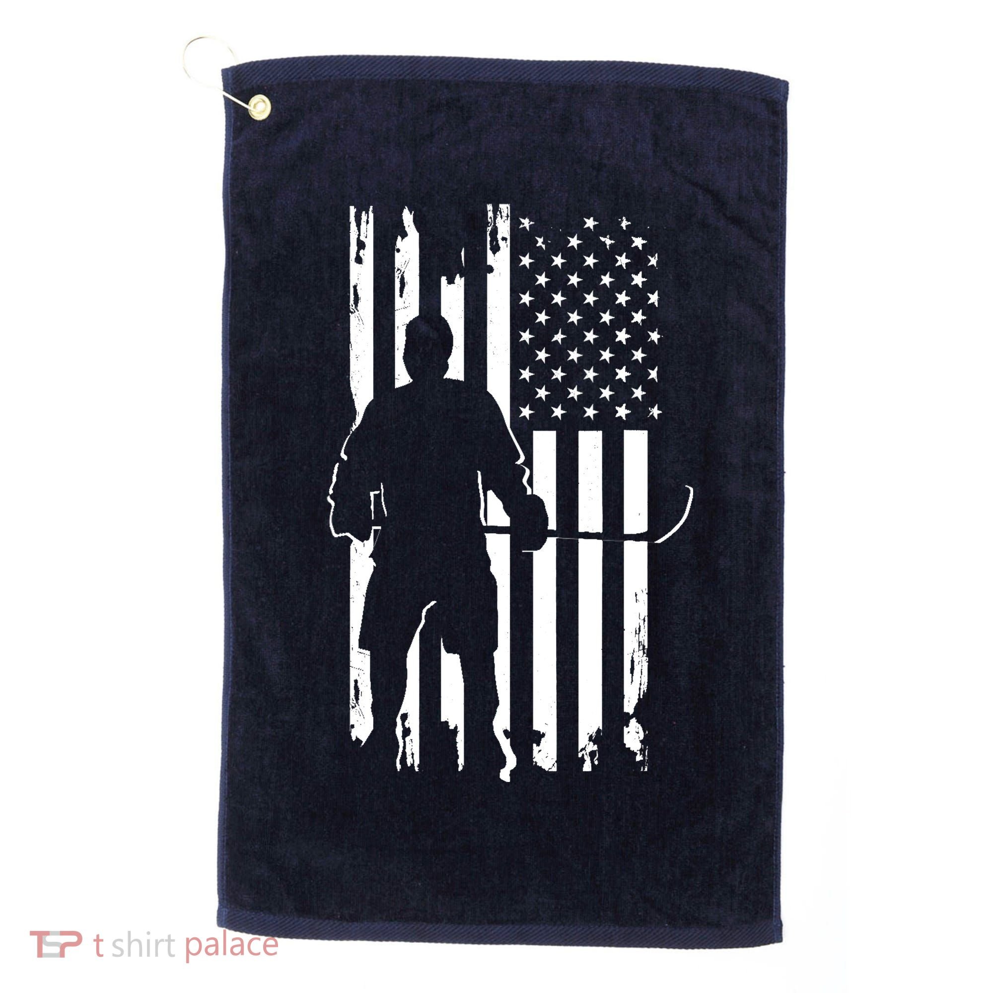 American Flag Hockey - Hockey Golf Towel