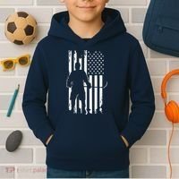 American Flag Hockey - Hockey Kids Hoodie thumb 2