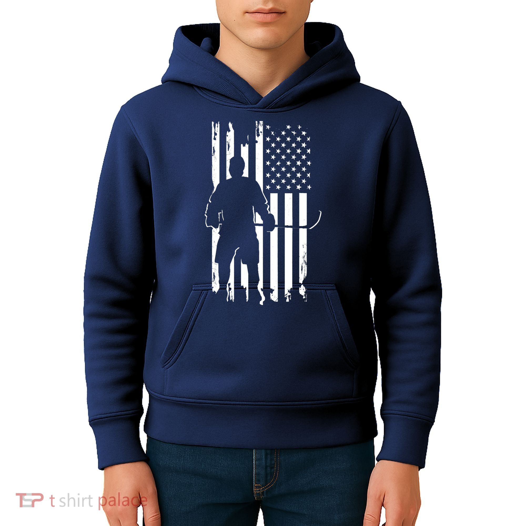 American Flag Hockey - Hockey Kids Hoodie