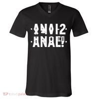 Anal Funny Hidden Message Anal? Distressed V-Neck T-Shirt thumb 0