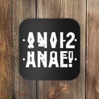 Anal Funny Hidden Message Anal? Distressed Coaster thumb 0