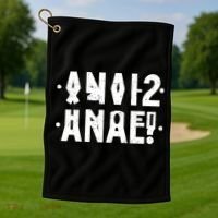 Anal Funny Hidden Message Anal? Distressed Golf Towel thumb 1