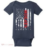 American Flag Hockey Apparel Hockey Baby Bodysuit thumb 0