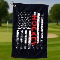 American Flag Hockey Apparel Hockey Golf Towel thumb 1