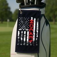 American Flag Hockey Apparel Hockey Golf Towel thumb 2
