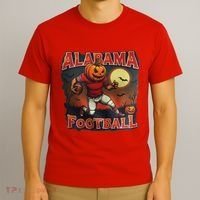Alabama Football Halloween Pumpkin Player Spooky Alabama T-Shirt thumb 3