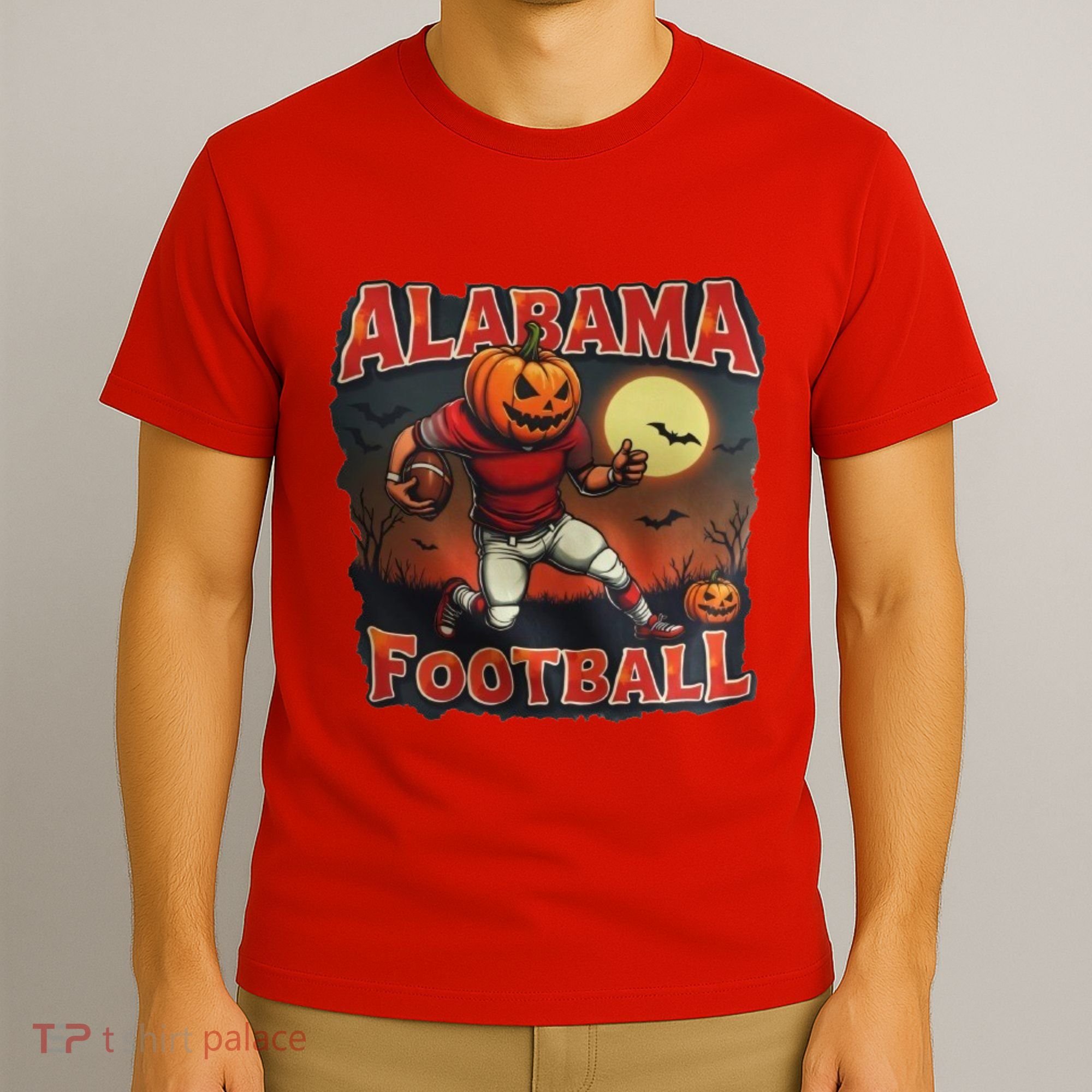 Alabama Football Halloween Pumpkin Player Spooky Alabama T-Shirt