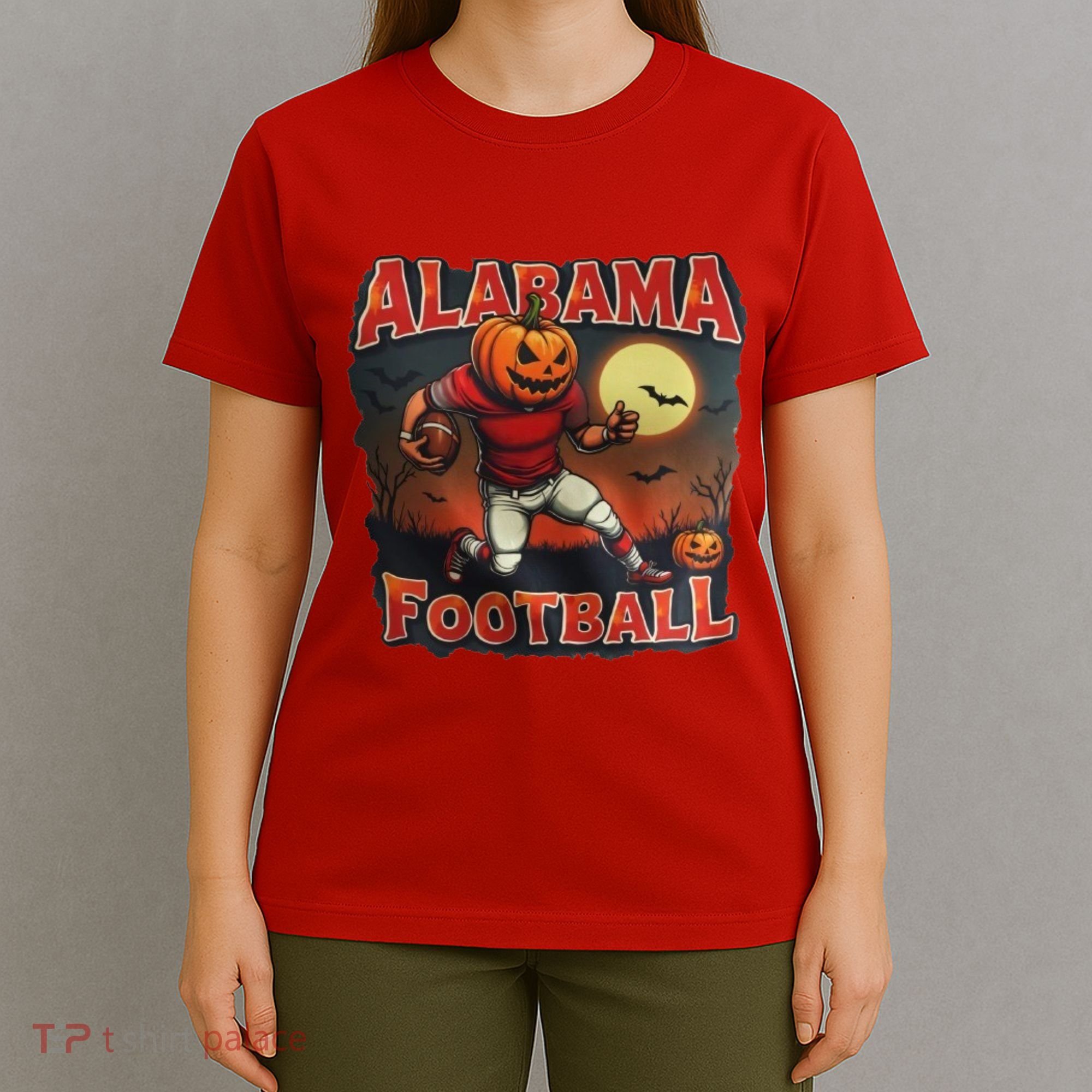 Alabama Football Halloween Pumpkin Player Spooky Alabama T-Shirt
