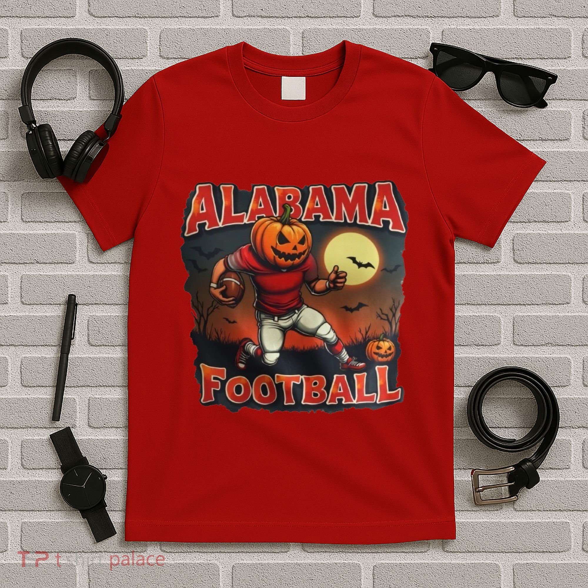 Alabama Football Halloween Pumpkin Player Spooky Alabama T-Shirt