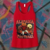 Alabama Football Halloween Pumpkin Player Spooky Alabama Women's Tank Top thumb 3