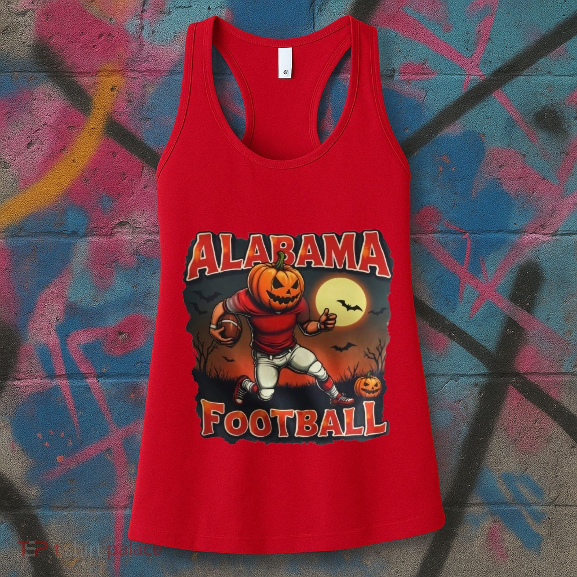 Alabama Football Halloween Pumpkin Player Spooky Alabama Women's Tank Top