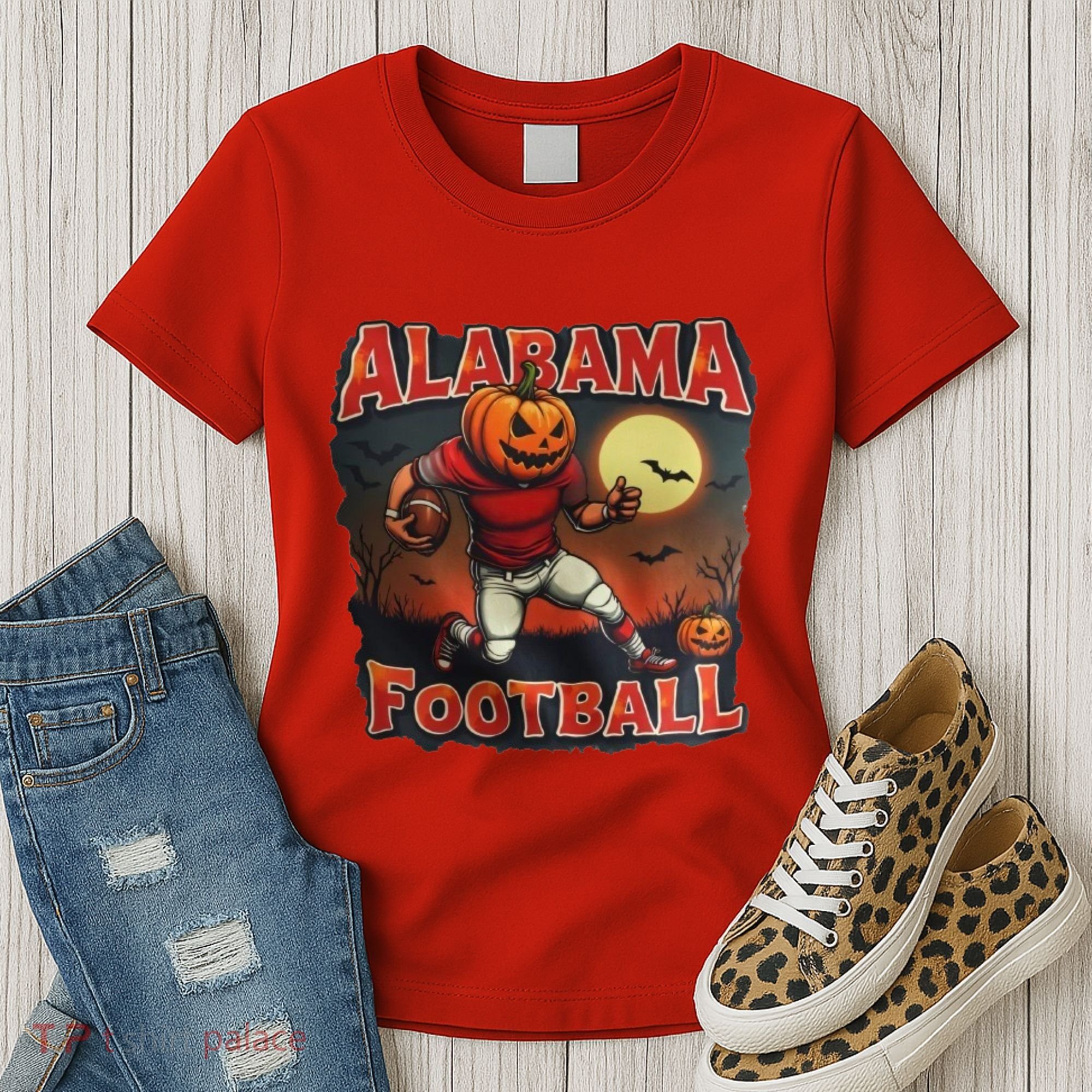 Alabama Football Halloween Pumpkin Player Spooky Alabama Women's T-Shirt