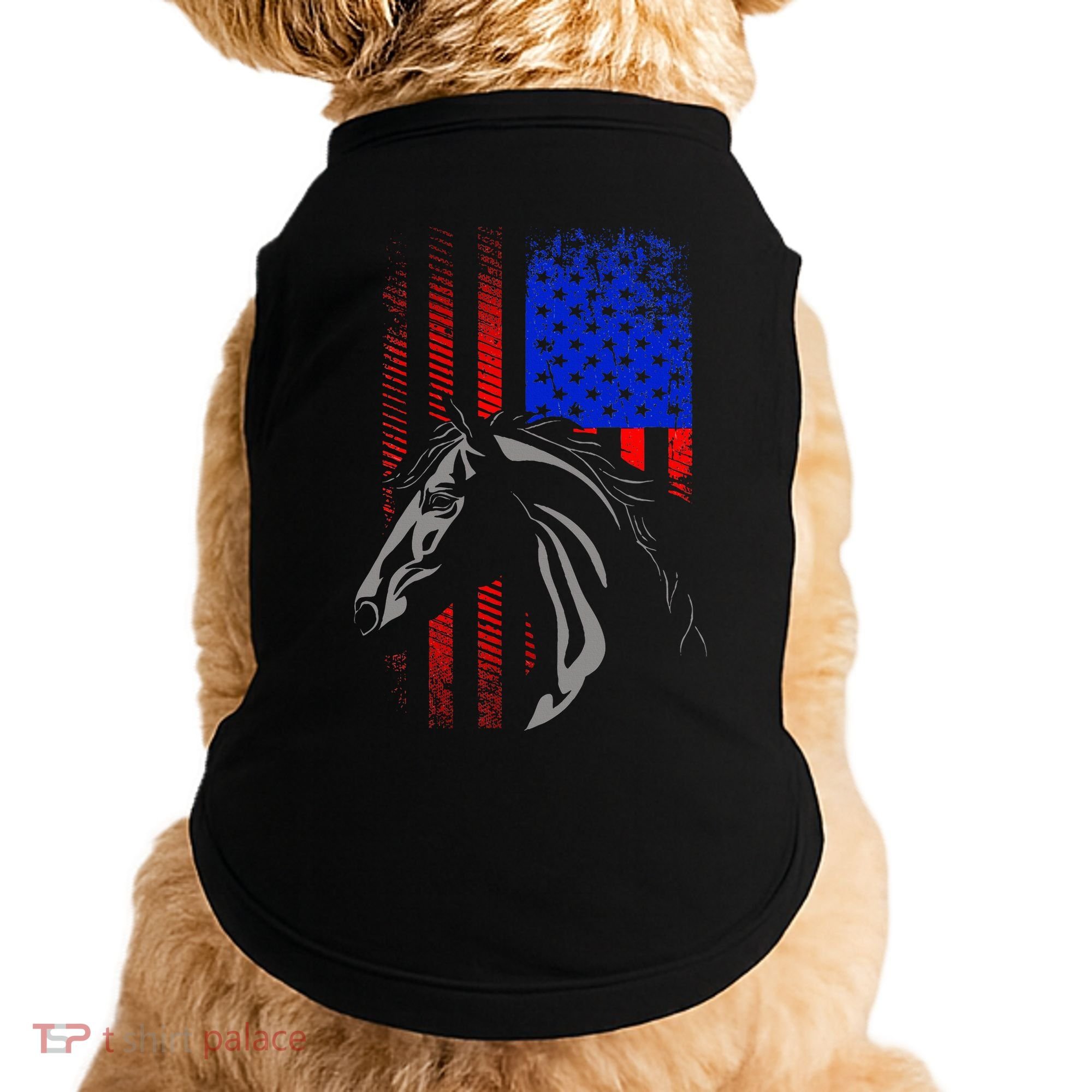 American Flag Horseback Riding Apparel Horse Doggie Tank