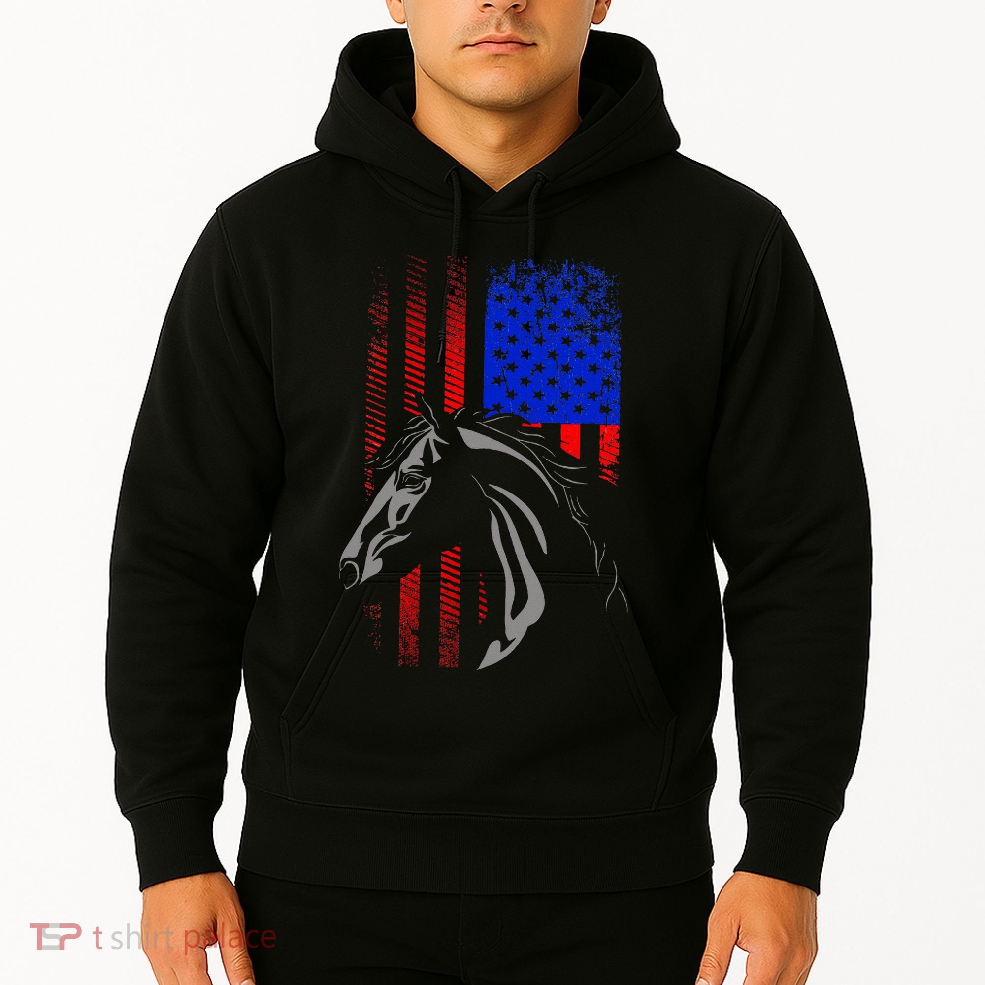 American Flag Horseback Riding Apparel Horse Hoodie