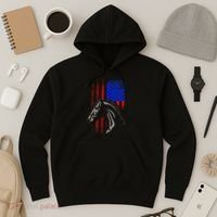 American Flag Horseback Riding Apparel Horse Hoodie thumb 3