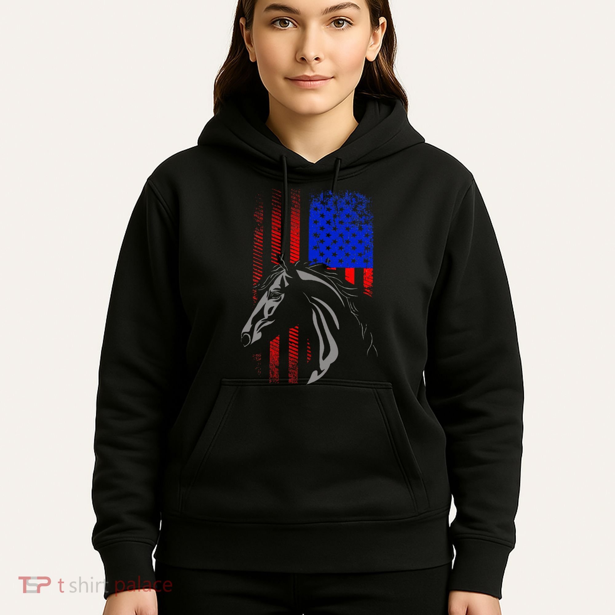 American Flag Horseback Riding Apparel Horse Hoodie