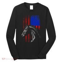 American Flag Horseback Riding Apparel Horse Long Sleeve Shirt thumb 0