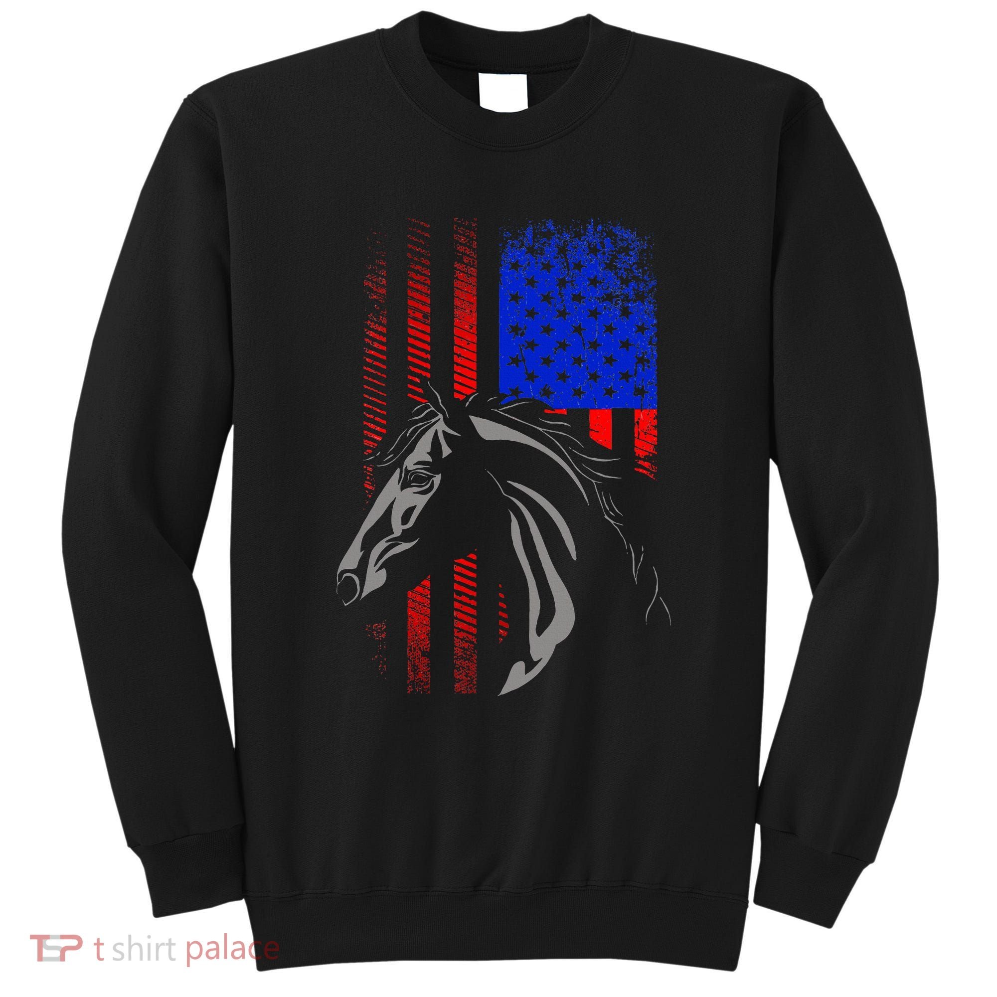 American Flag Horseback Riding Apparel Horse Sweatshirt
